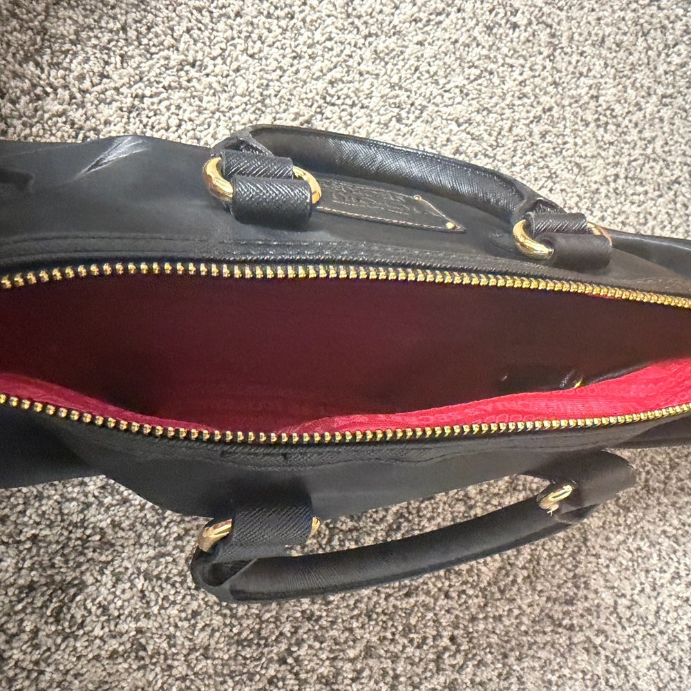 Victoria's Secret Black Satchel Handbag Pink Lining - Picture 2 of 5
